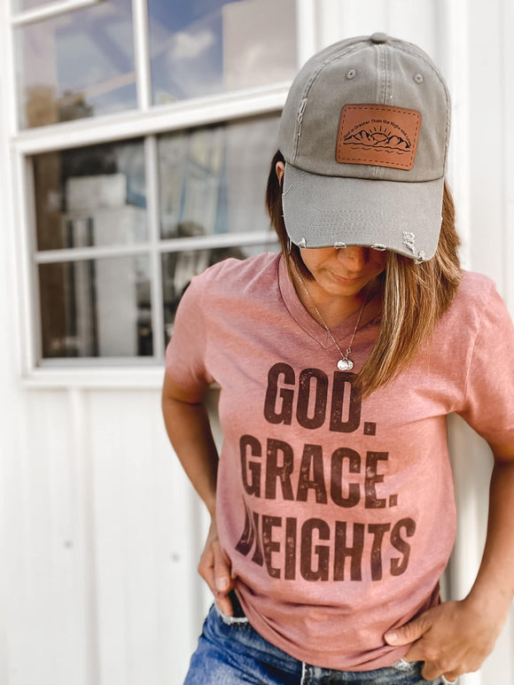 God. Grace. Weights. V-Neck T-shirt